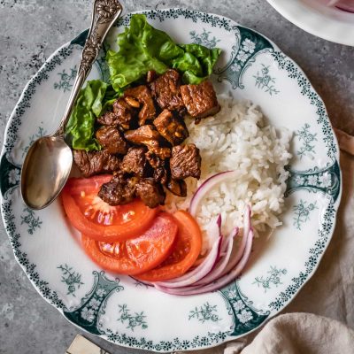 Vietnamese Shaking Beef (Bo Luc Lac) on Rice
